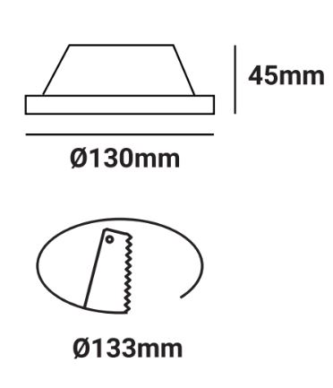 medidas downlight led